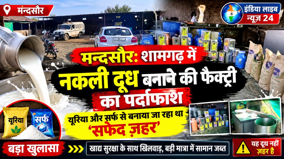 मन्दसौर: शामगढ़ में नकली दूध बनाने की फैक्ट्री का पर्दाफाश, यूरिया और सर्फ से बनाया जा रहा था 'सफेद ज़हर'