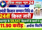 प्रधानमंत्री किसान सम्मान निधि की 24वीं किश्त जारी, बुरहानपुर के 59,547 किसानों के खातों में पहुंचे 11.90 करोड़-अर्चना चिटनिस