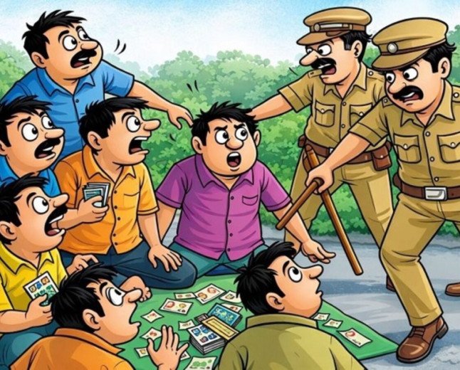 बुरहानपुर जिले में शाहपुर पुलिस की बड़ी कार्रवाई, जुआ खेलते 4 आरोपी गिरफ्तार; नगदी व ताश के पत्ते जब्त